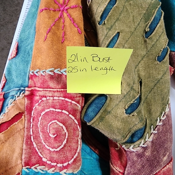 Rising international hippie multi material print light weight hooded jacket - Picture 2 of 8